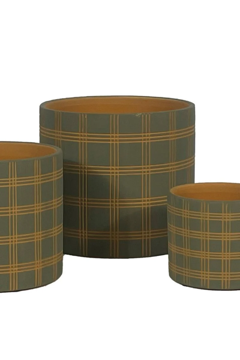 Alfresco Country Plaid Petits Pot 6.75"