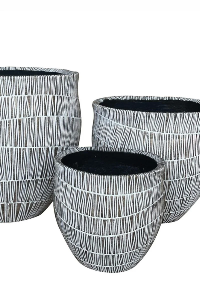 Alfresco Home Reed Mat Planter 10.25" Smoky Taupe