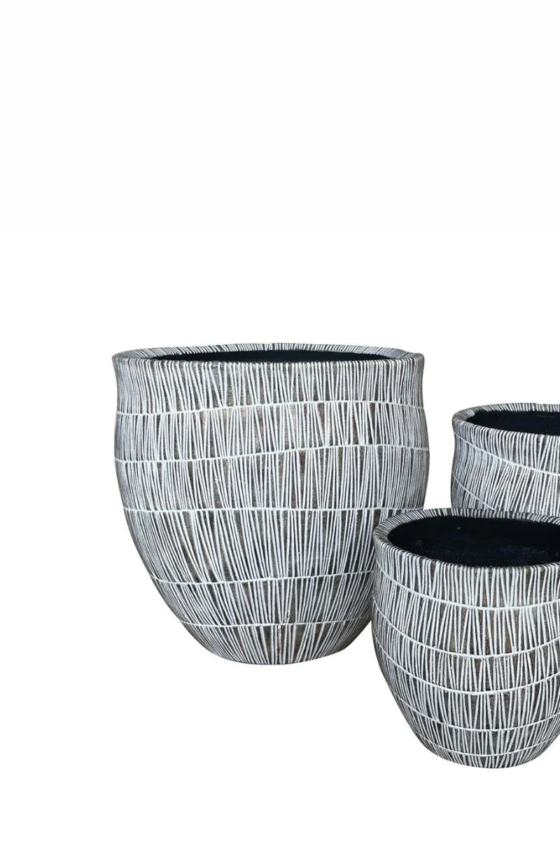 Alfresco Home Reed Mat Planter 18.25" Smoky Taupe