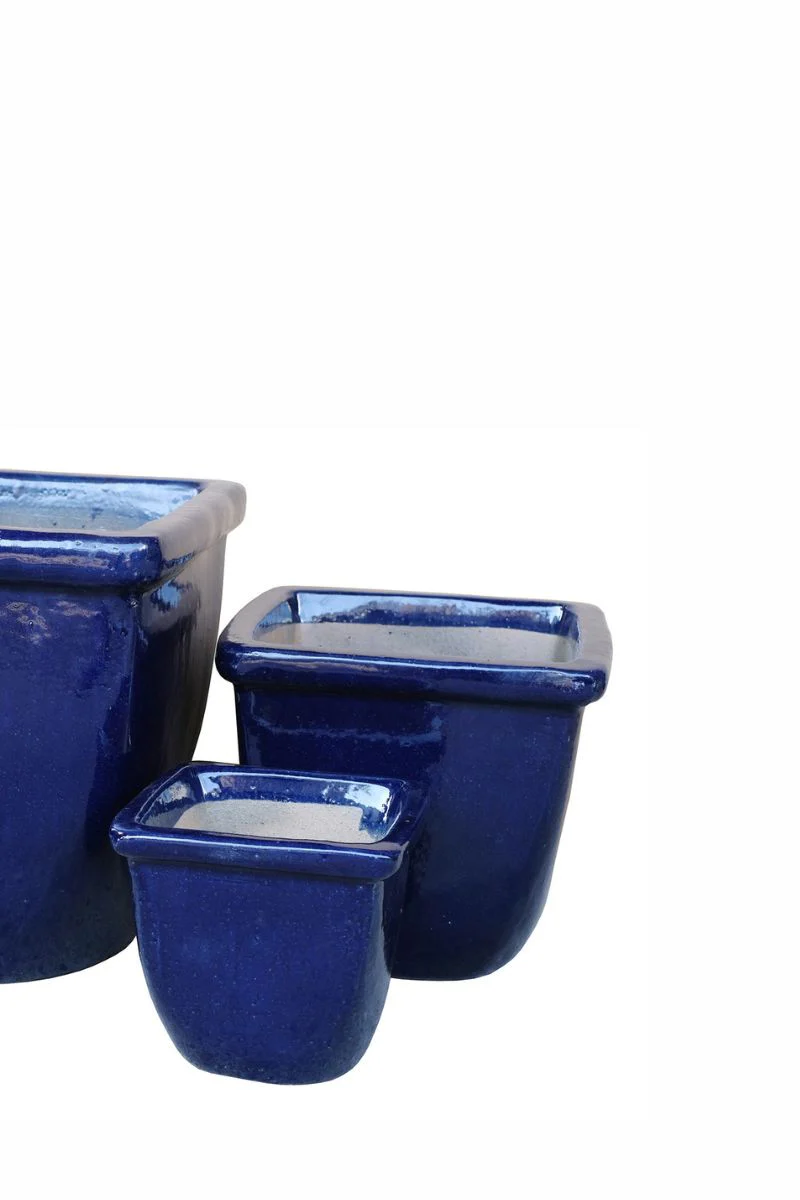 Alfresco Home Titan Planter 11" Cobalt Blue