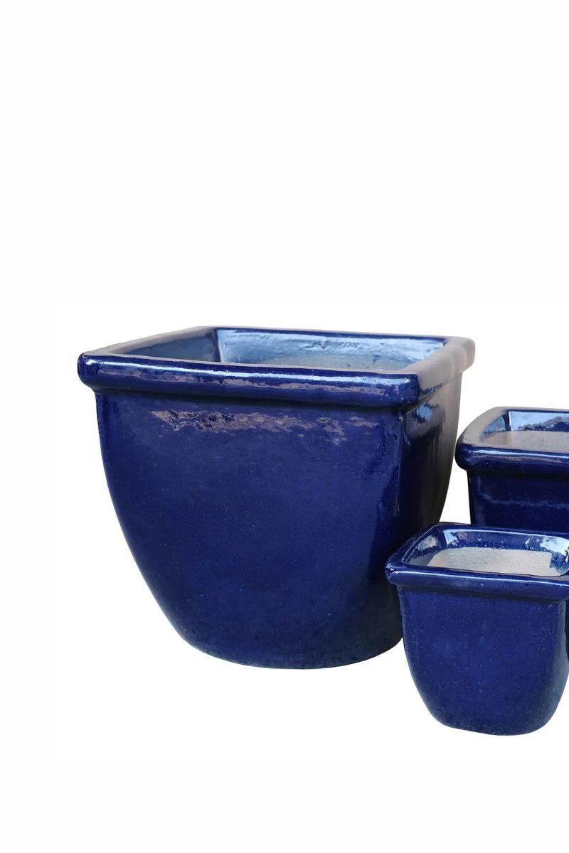 Alfresco Home Titan Planter 15" Cobalt Blue