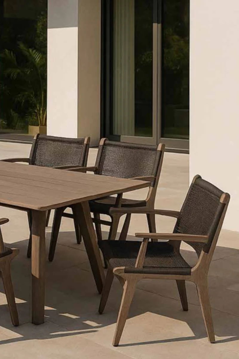 Alfresco Laguna Mahoghany Dining Arm Chair Weathered Dove