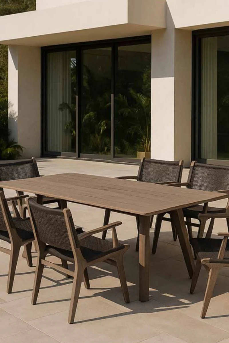 Alfresco Laguna Mahoghany Dining Table Rectangle 79"x39.5" Weathered Dove