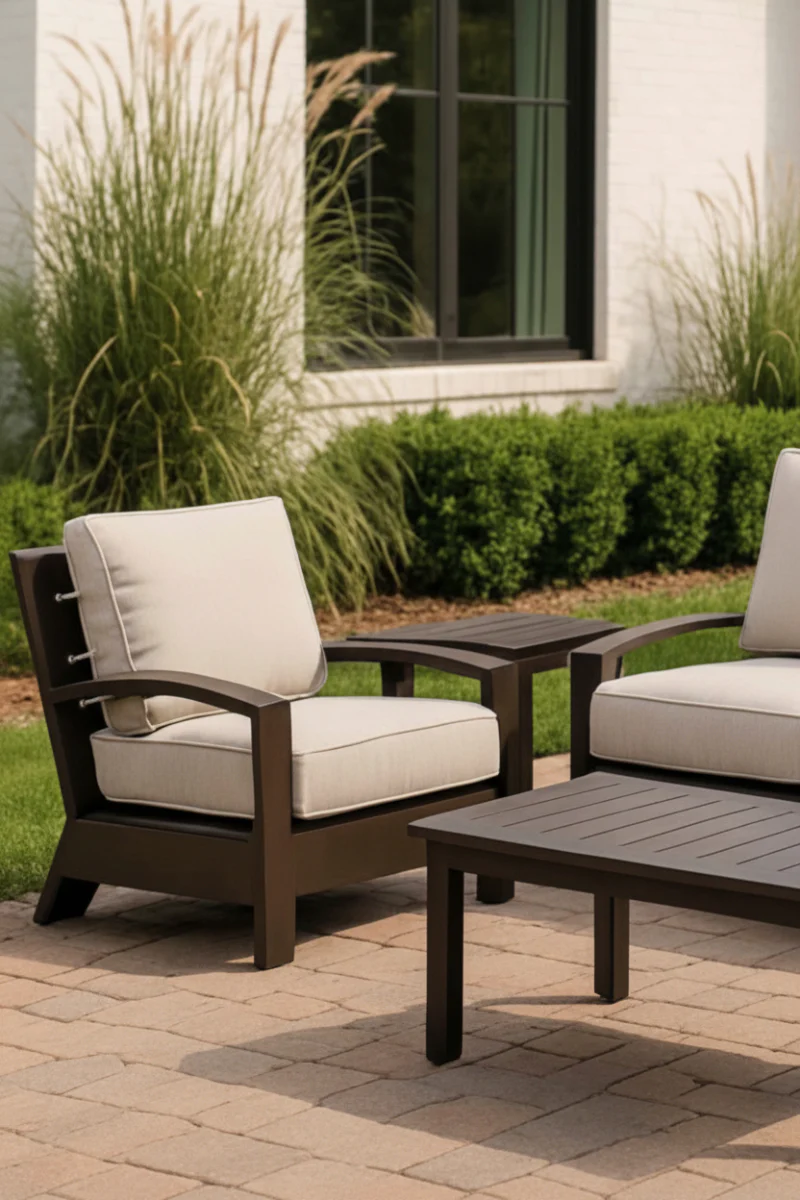 Alfresco Santa Barbara Lounge Chair with Cushion Sunbrella Cast Silver