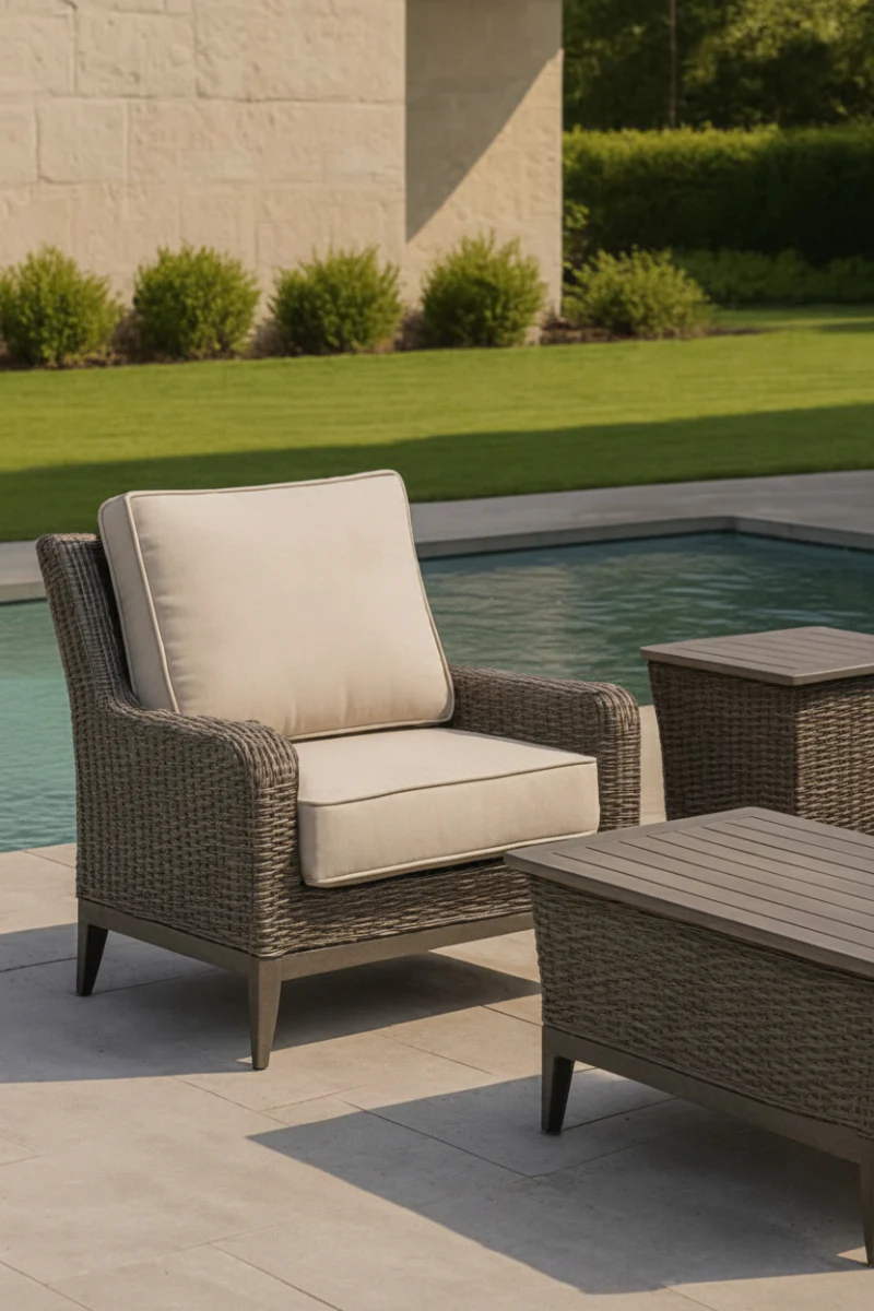 Alfresco Skytop Lounge Chair with Cushion Sunbrella Cast Silver