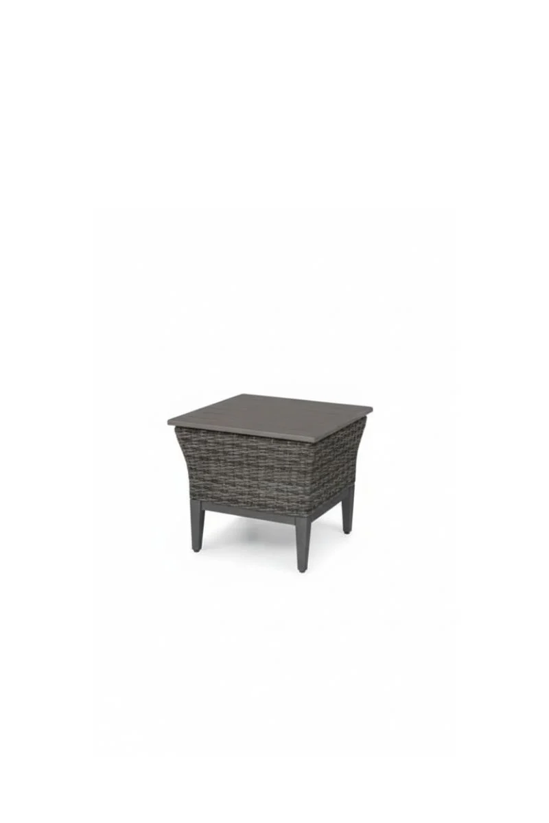 Alfresco Skytop Side Table 24"x21" Wicker & Aluminum Slate - Image 2