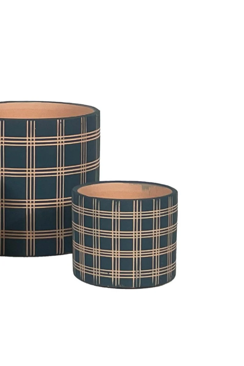 Alfresco Town Plaid Petits Pot 4.25"