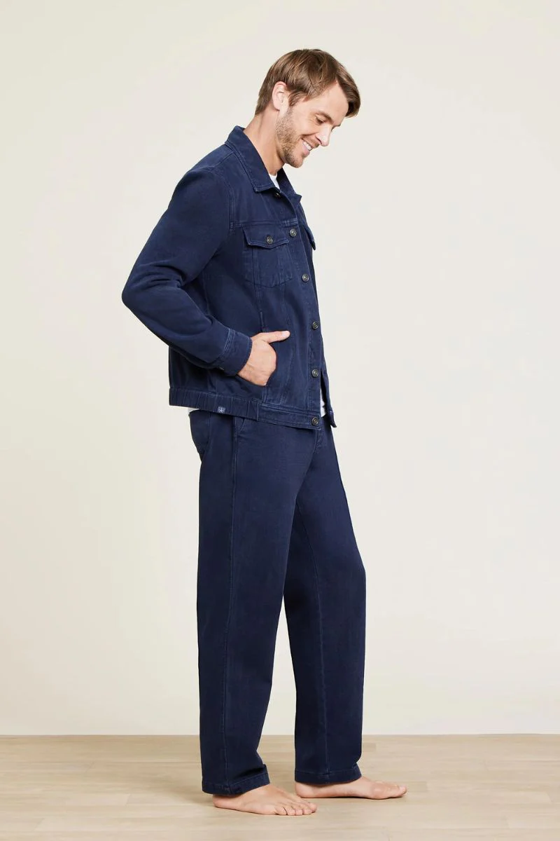 Barefoot Dreams Mc Men's Brushed Twill Jacket Medium Indigo - Image 2
