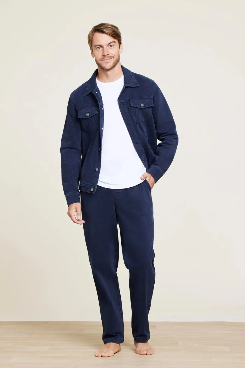 Barefoot Dreams Mc Men's Brushed Twill Jacket Small Indigo - Image 2