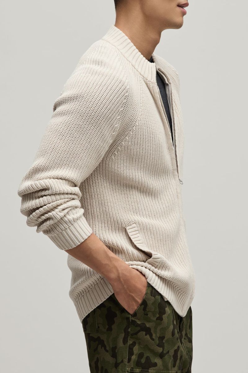 Barefoot Dreams Men's Sunbleach Zip Up Cardigan Medium Sand Dune - Image 3