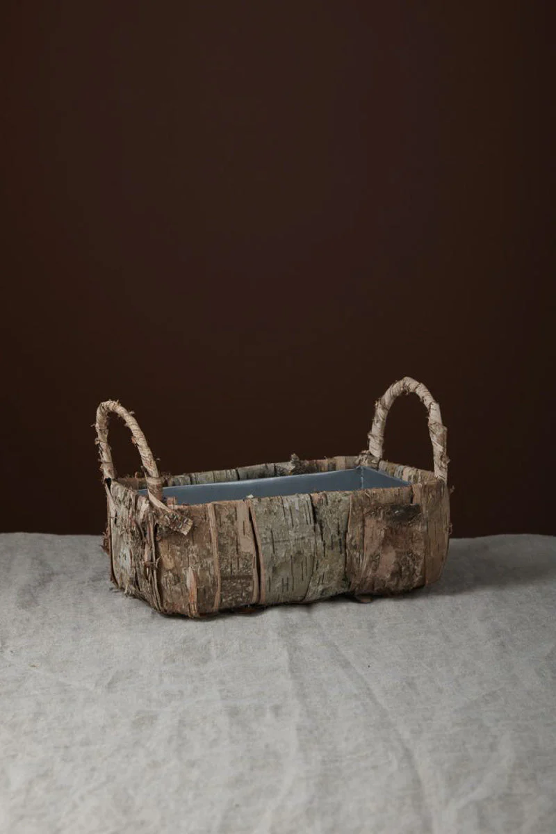 Banded Birch Basket 10.25"
