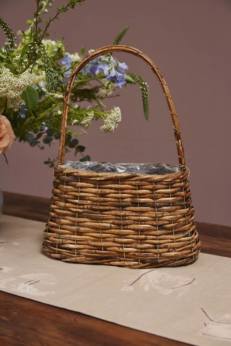 Polish Woven Basket Brown