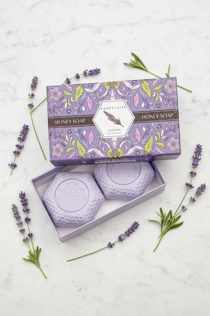 Baudelaire Lavender Honey Soap 2-Bar Gift Box
