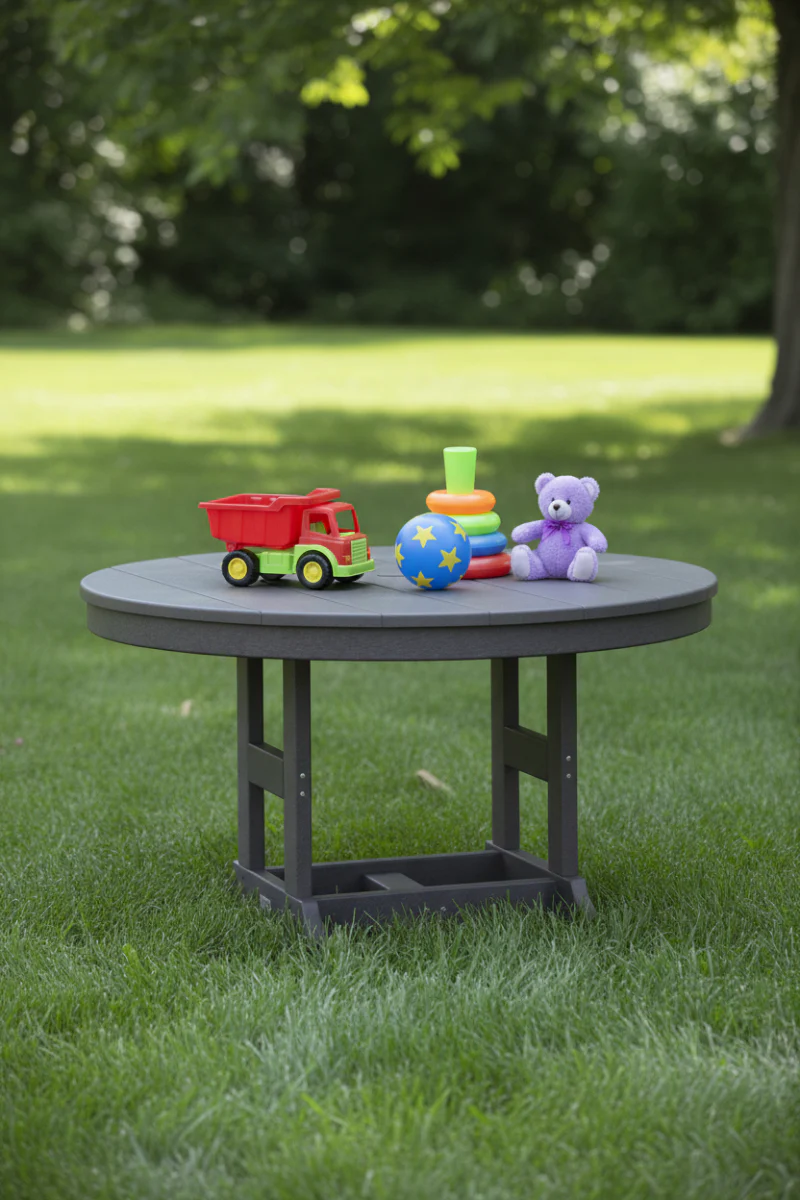 Berlin Gardens Kids Round Dining Table 38" Smoke Gray