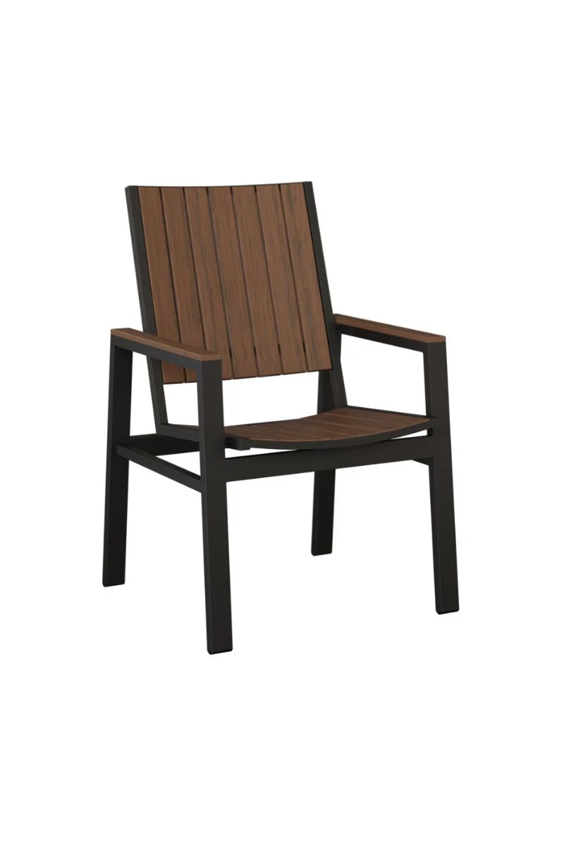 Berlin Gardens Vida Dining Chair Brazilian Walnut on Matte Black - Image 2