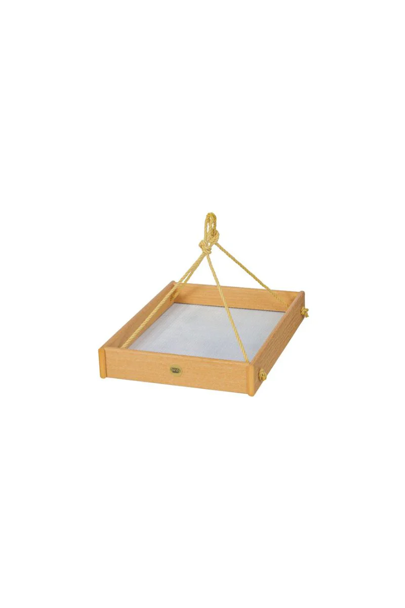 Birds Choice Large Hanging Platform Bird Feeder Recycled Plastic Natural Teak