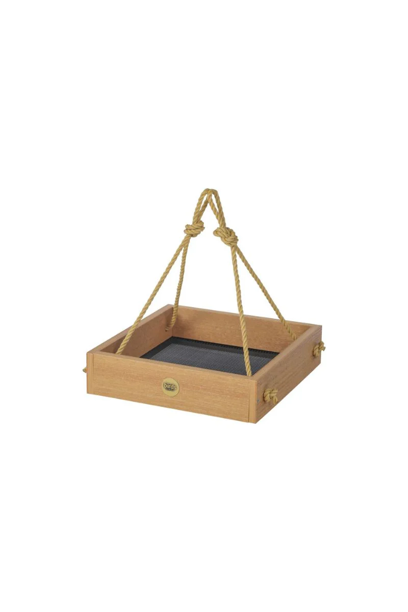 Birds Choice Small Hanging Platform Bird Feeder Natural Teak