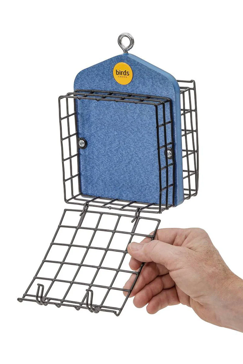 Birds Choice Suet Feeder for Two Cakes in Deep Blue Recycled Plastic