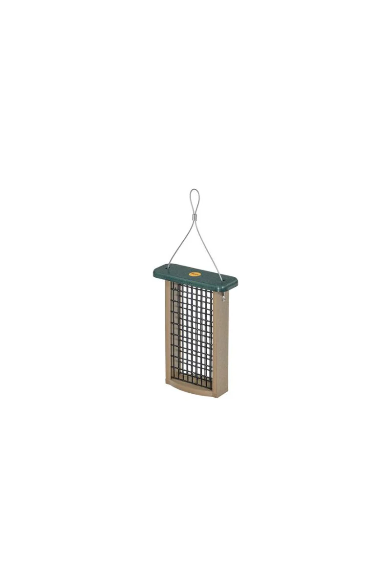 Birds Choice Suet Feeder For Two Cakes Recycled Plastic Taupe & Green