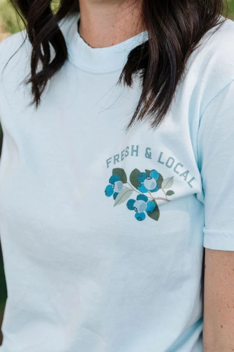 Blueberry Farmers Market Tee Large Chambray - Image 2