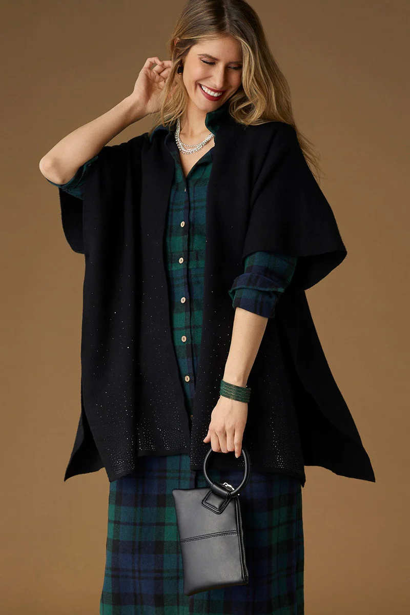 Blythe Cardi Wrap with Sparkles Black
