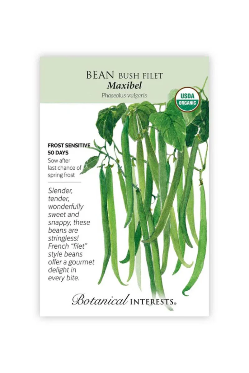 Botanical Interests Maxibel Filet Bush Bean Organic Seeds
