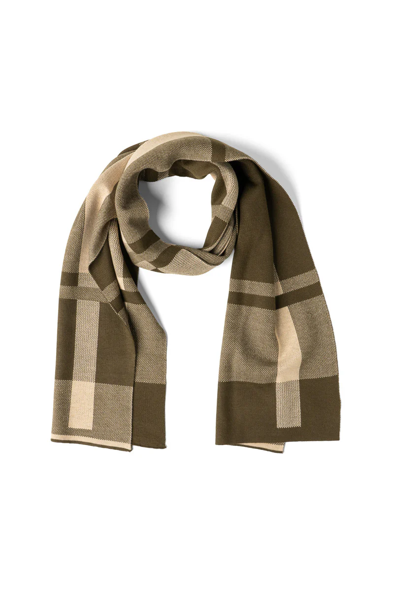 Britt's Knits Gentleman's Plaid Knit Scarf Green