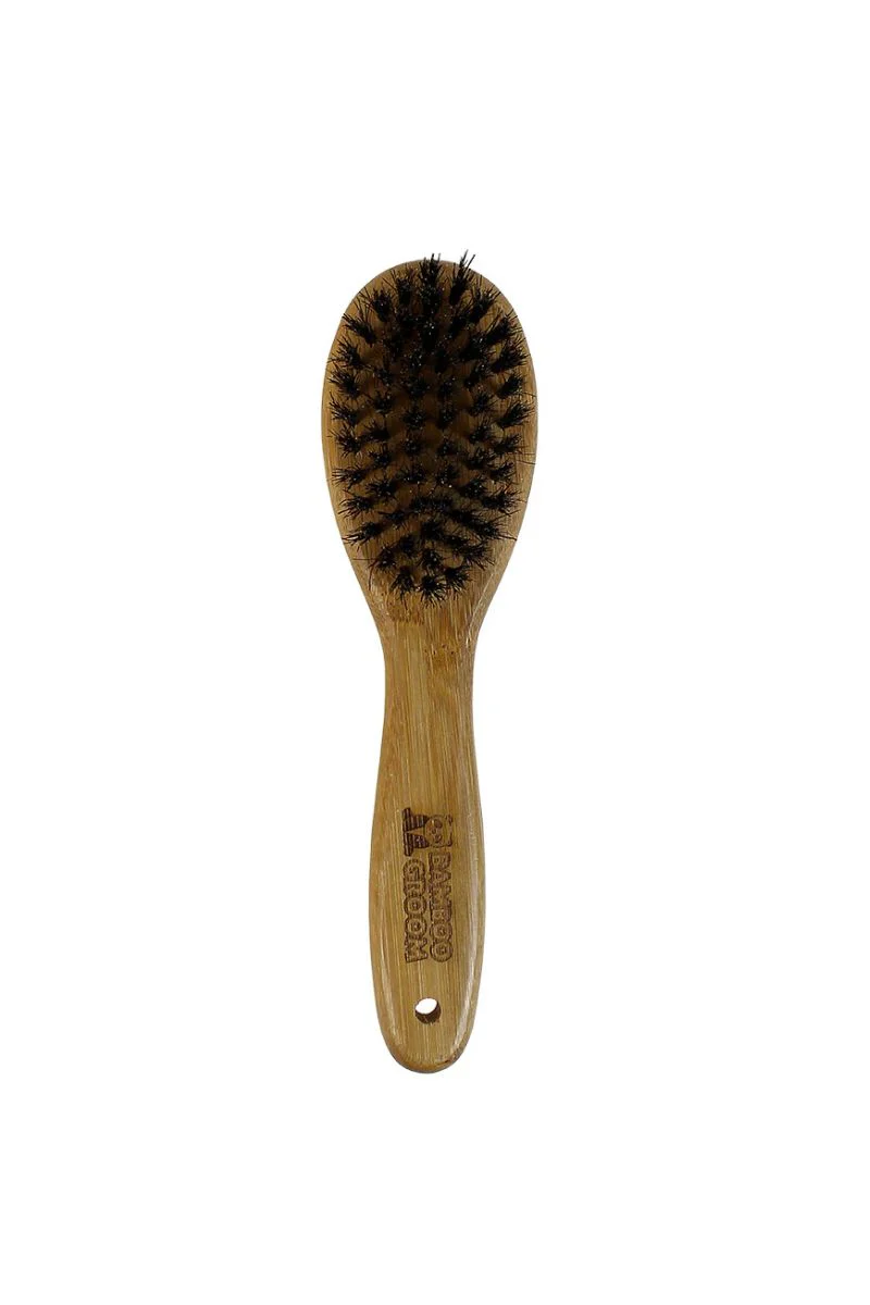 Bamboo Groom Oval Bristle Brush with Natural Boar Bristles Small/Medium - Image 2