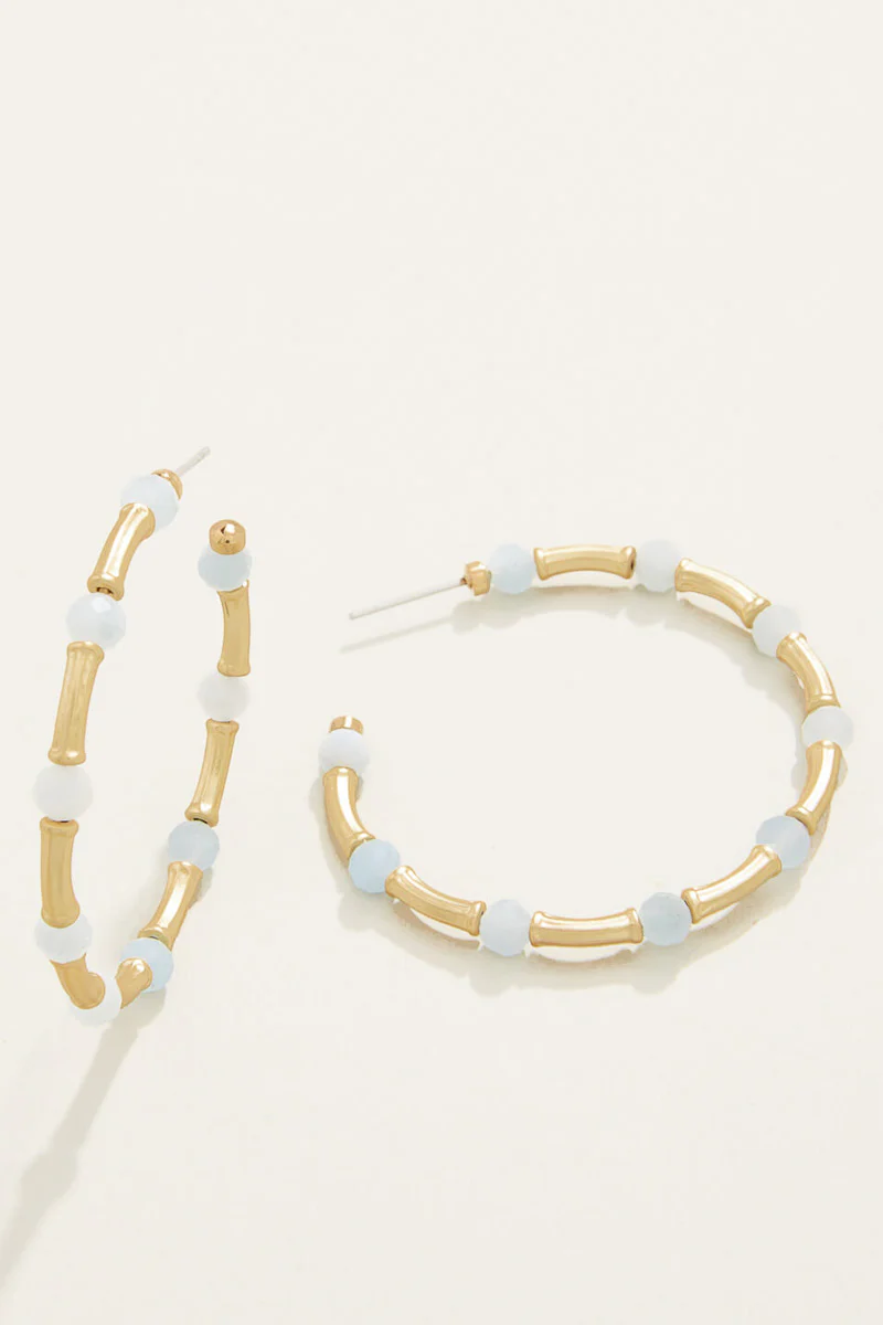 Spartina Calm Waters Hoop Earrings Aquamarine - Image 2