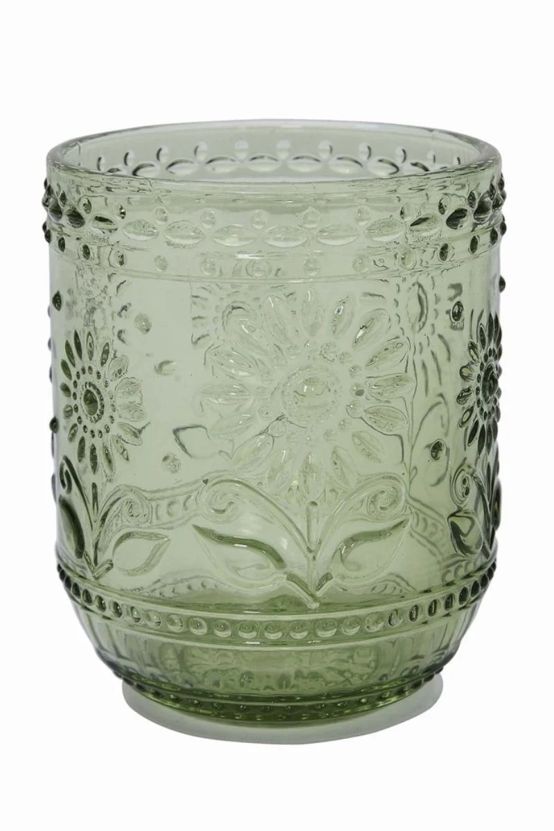Creative Co-Op Embossed Drinking Glass