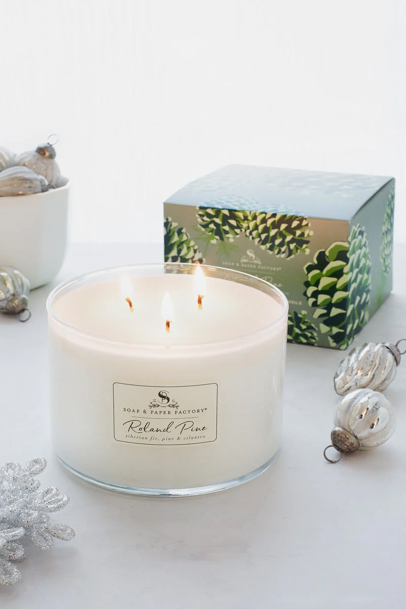 Roland Pine Soy Candle 3-Wick 18 oz - Image 3