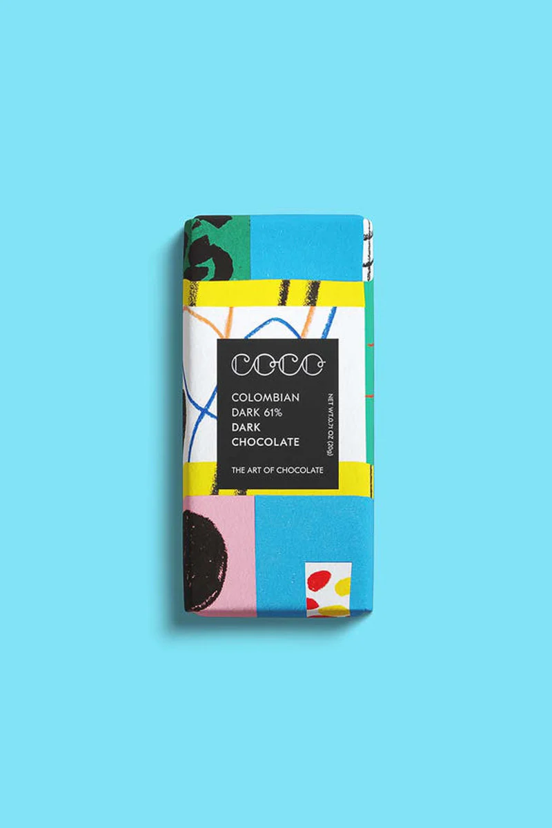 COCO Chocolatier Colombian Dark 61% Mini Chocolate Bar - Image 2