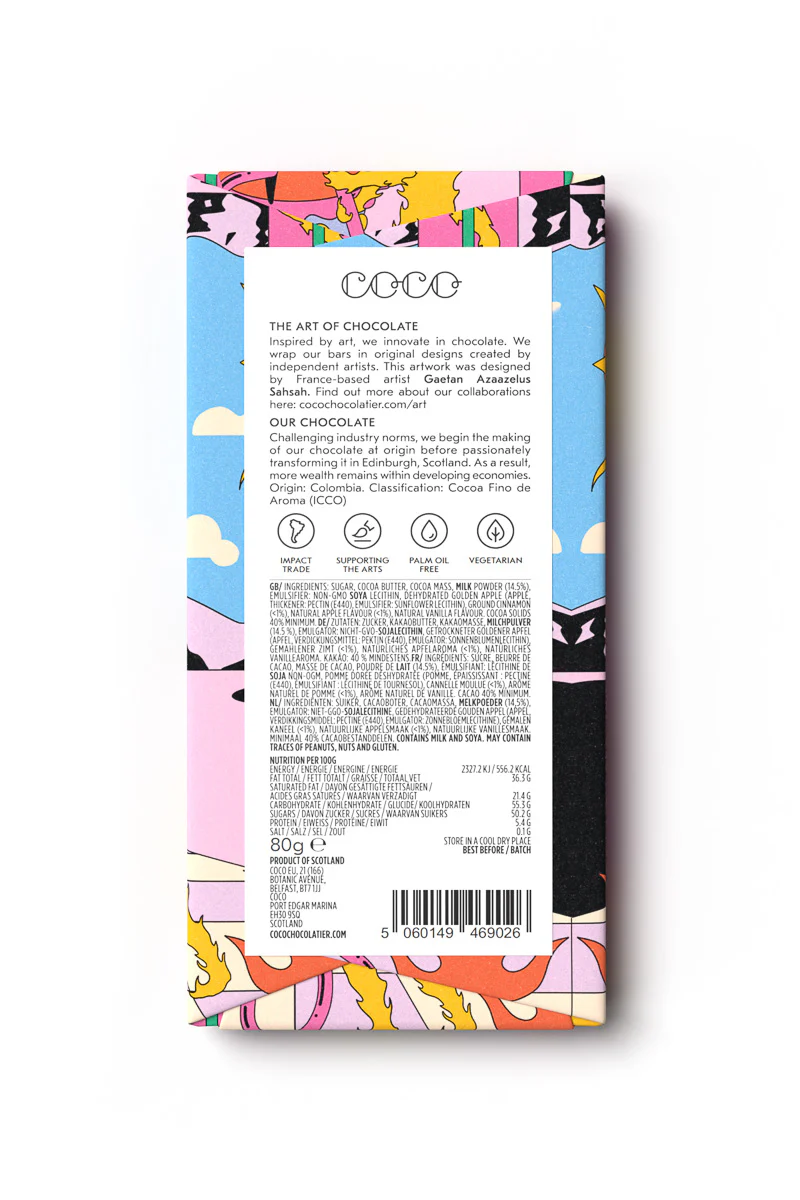 COCO Chocolatier Golden Apple Pie Chocolate Bar - Image 3