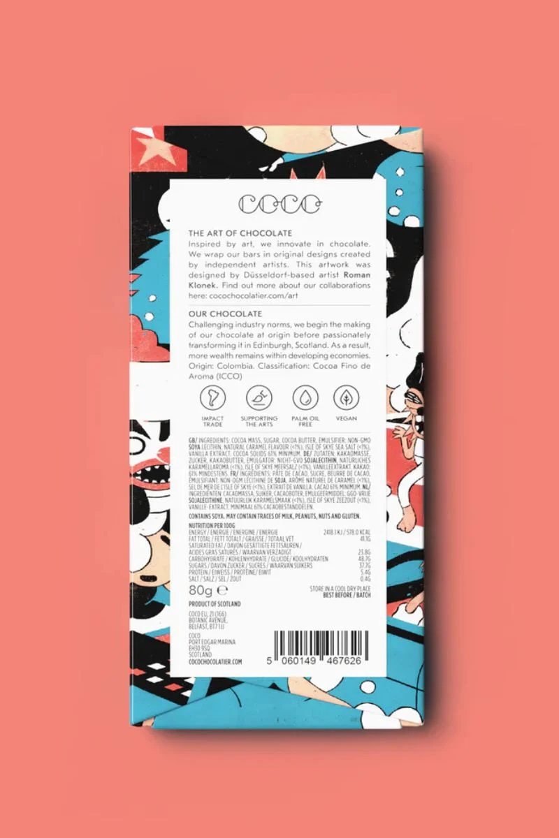 COCO Chocolatier Salted Caramel Dark Chocolate Bar - Image 2