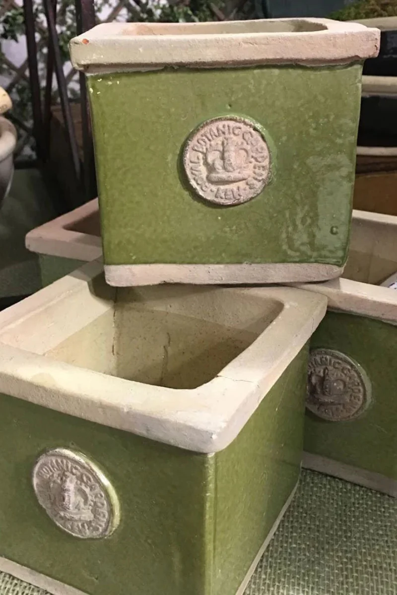 Cornwall Kew Square Herb Planter 4" Moss Green
