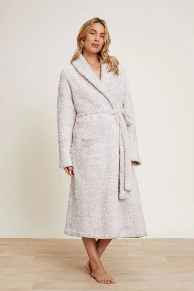 Barefoot Dreams CozyChic Adult Robe Size 1 Heather Stone