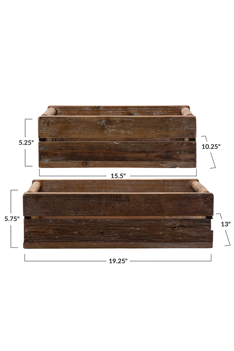 CRATE RECLAIMED WOOD NAT SM - Image 3