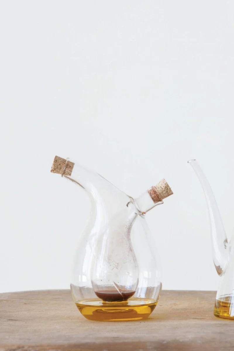 Creative Co-Op Oil & Vinegar Cruet with Cork Stoppers