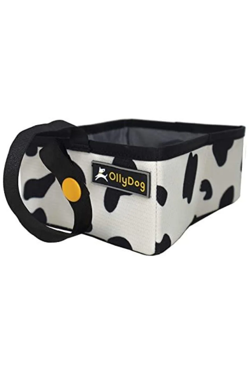Ollydog Crumple Travel Bowl Cow Hide - Image 2