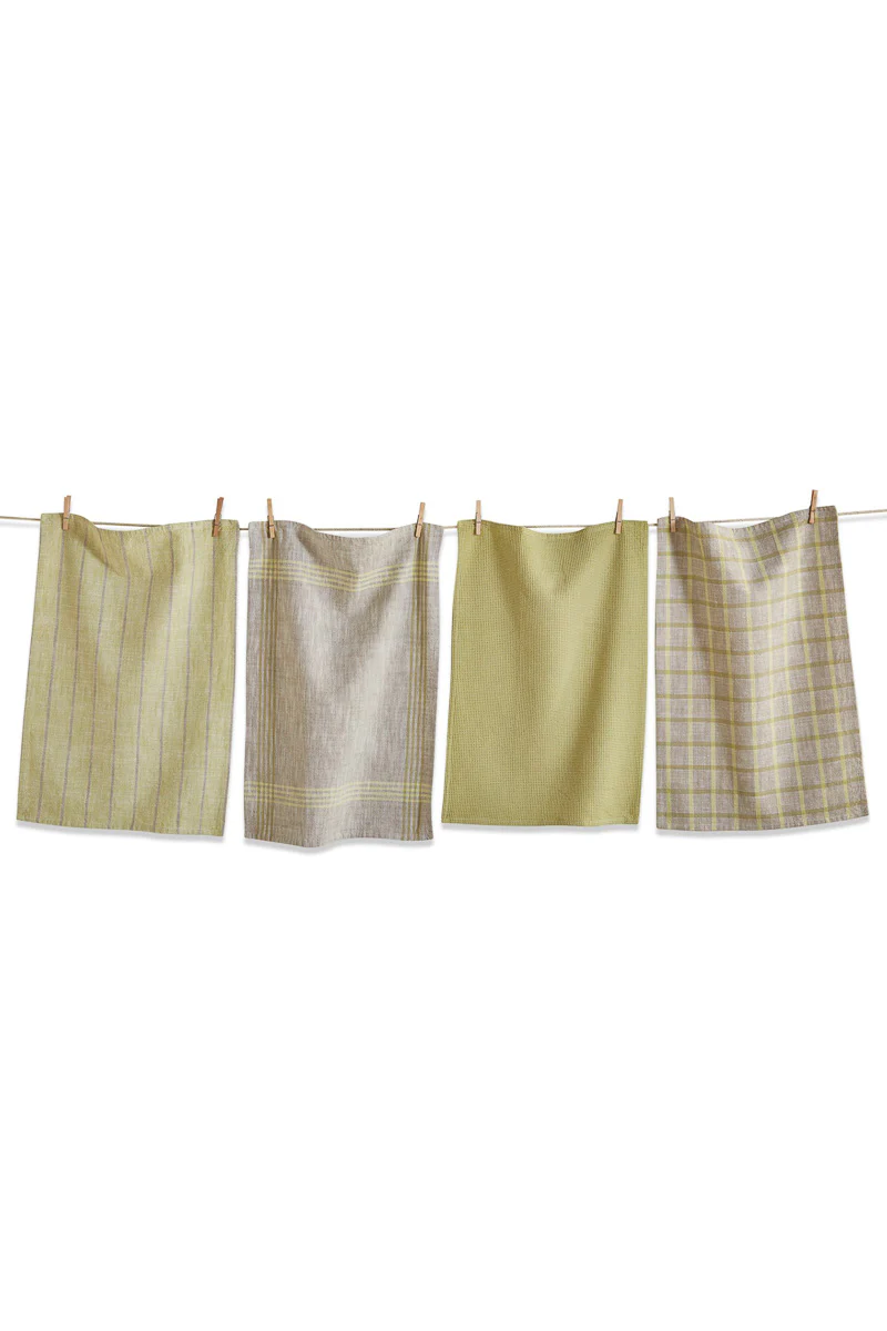 Canyon Woven Dishtowel Set of 4 Lettuce Green
