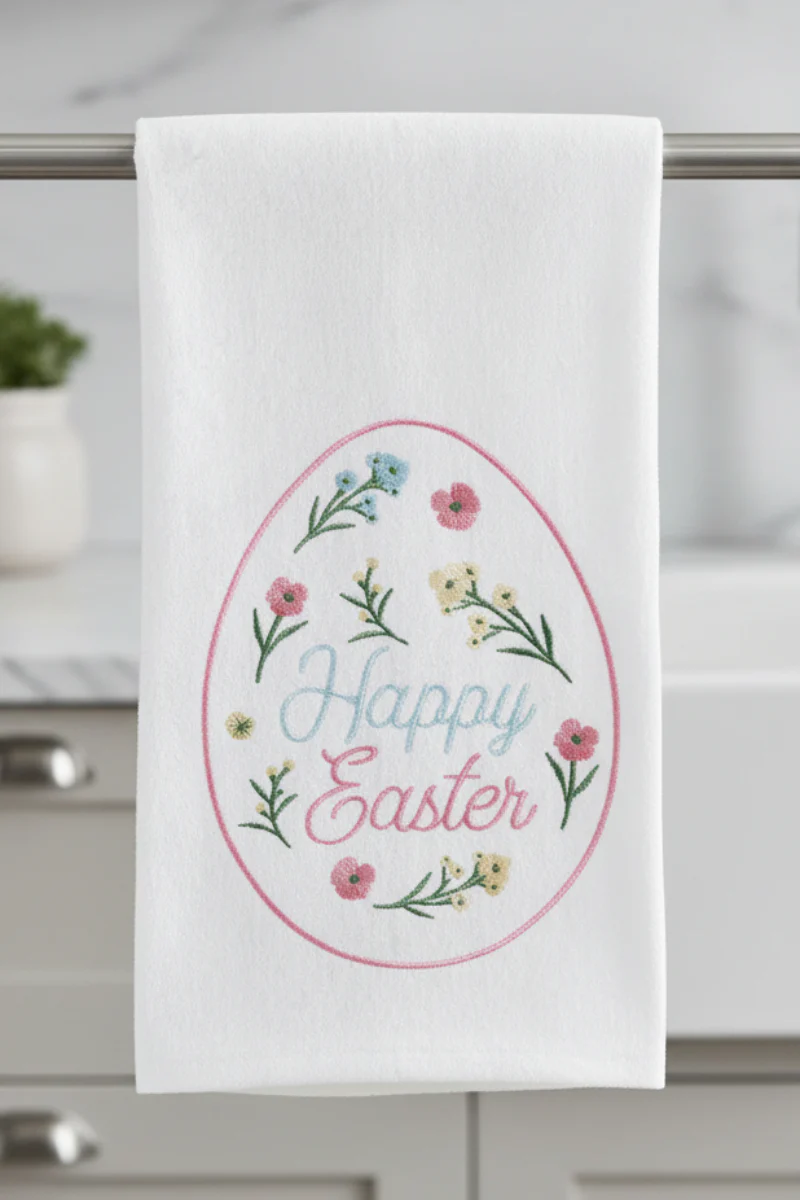 Easter Floral Egg Towel