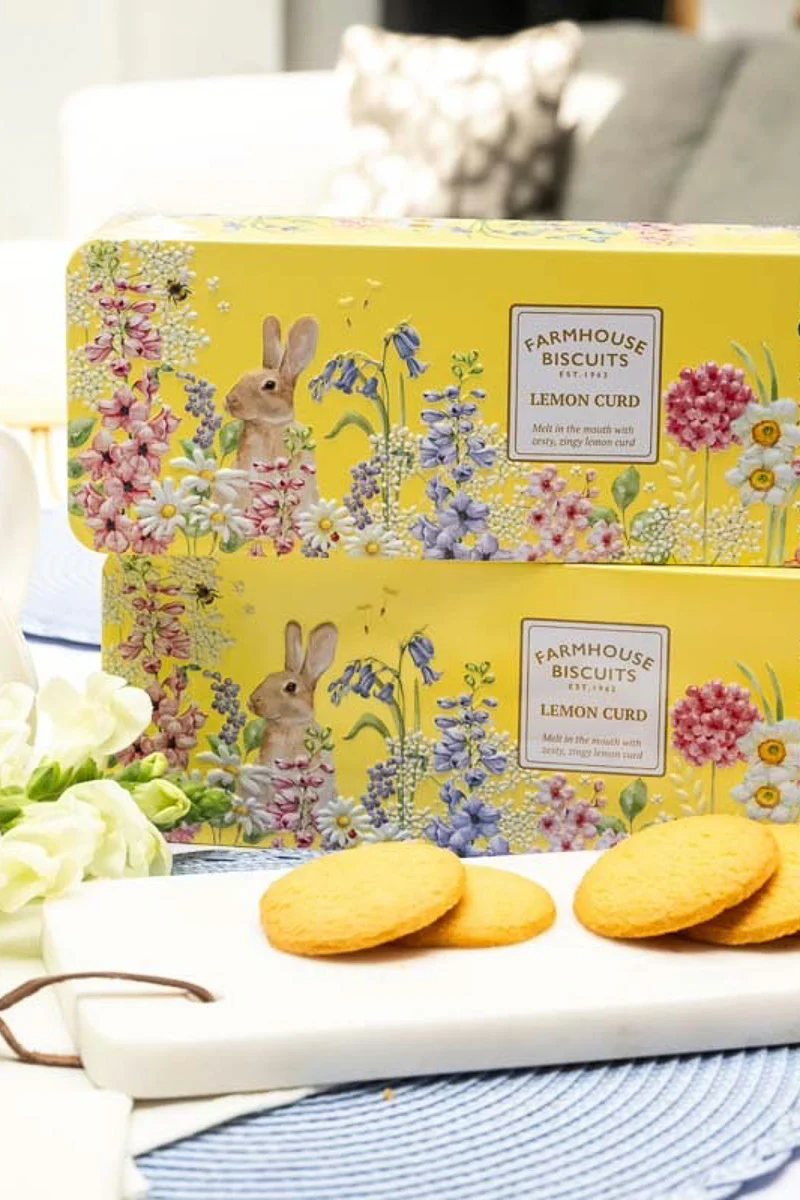 Farmhouse Biscuits Lemon Curd English Garden Tin