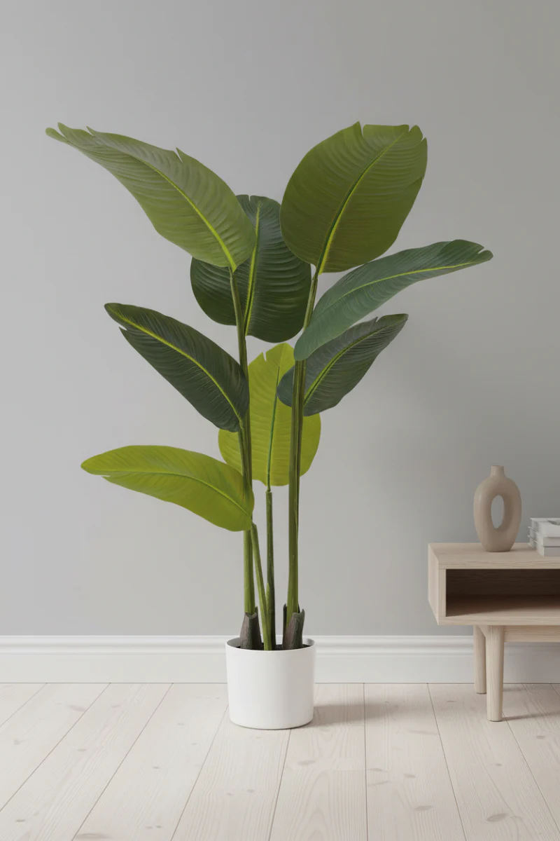 Faux Bird of Paradise Plant in Pot 3' Green