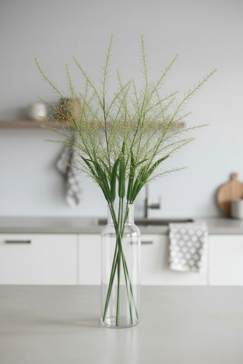 Faux Blooming Grass Spray 45.5" Pink