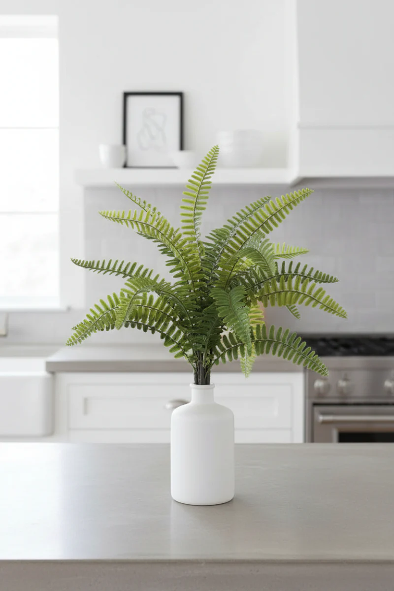 Faux Boston Fern Bush 19" Green