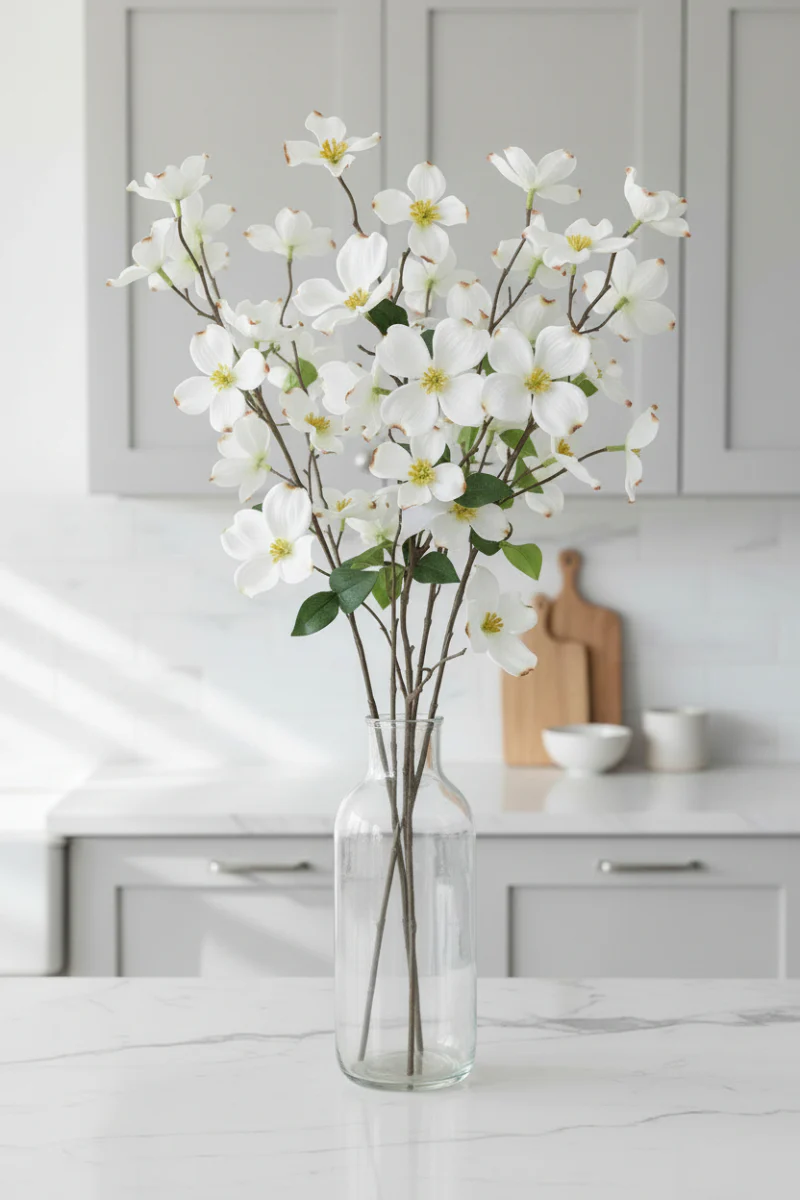 Faux Dogwood Spray 29" Cream