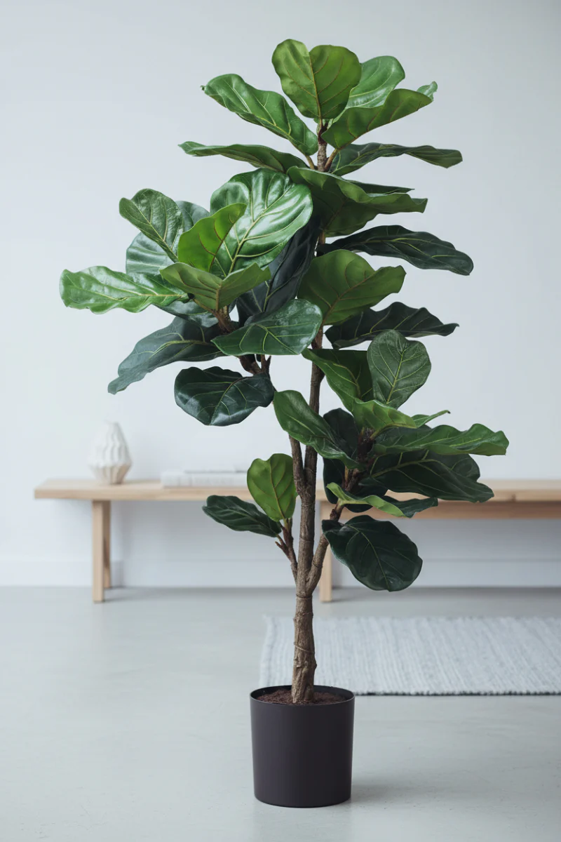 Faux Fiddle Leaf Tree in Pot 56" Green