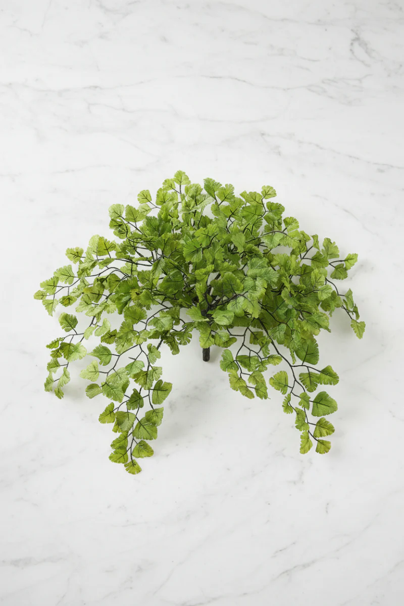 Faux Maiden Hair Fern Bush 15" Green