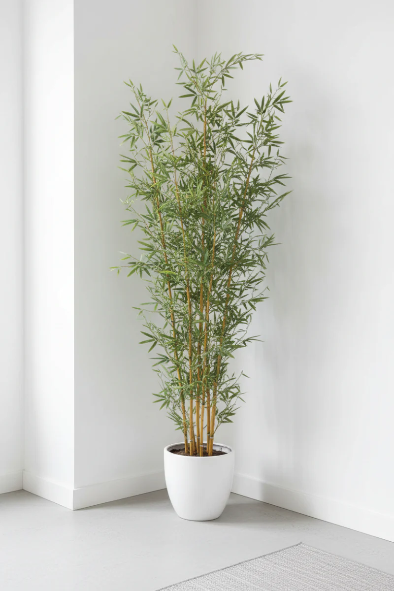 Faux Mini Bamboo Tree in Pot 72" Green & Natural