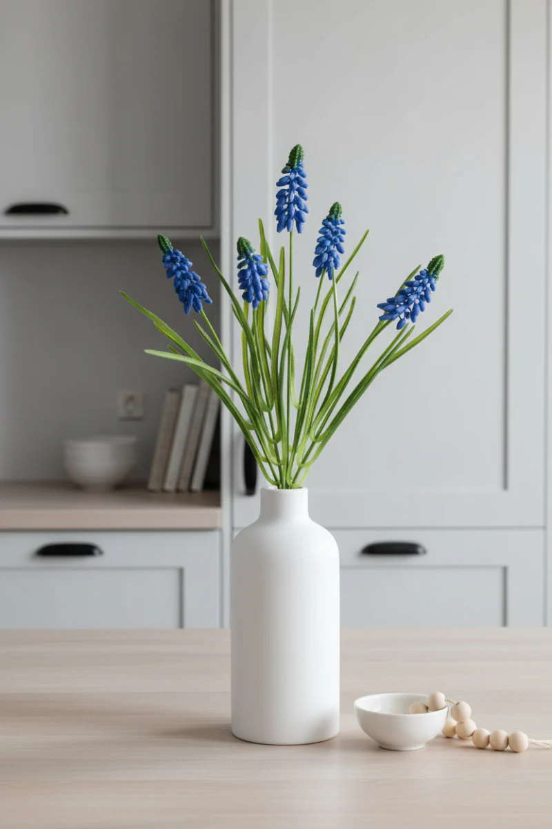 Faux Muscari Pick 12.5" Blue